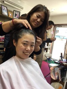 ヘアセット中